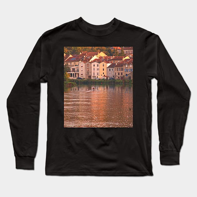 Evening Row - Belleville on Meuse River, France Long Sleeve T-Shirt by pops